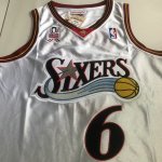 Maillot de Basket #6 Iverson Philadelphia 76ers 2002 authentique Blanc